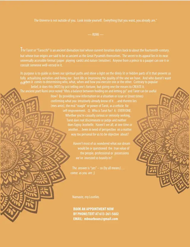 TAROT WITH GYPSYJEZEBELLE in Health and Beauty Services in Ottawa - Image 3