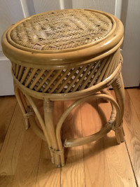 Vintage Rattan Side Table/Plant Stand 