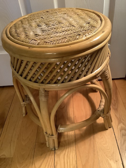 Vintage Rattan Side Table/Plant Stand  in Other Tables in Belleville