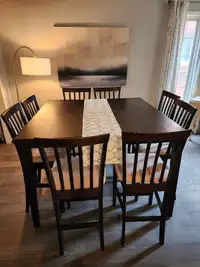 High Top Dining Table + 8 chairs