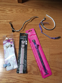 Small dog neck collars plus 2 hair bows