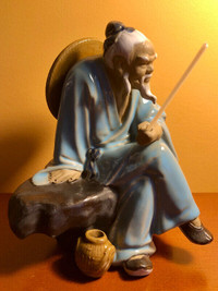 Old Chinese mudman figurine 6.75” (17cm) tall