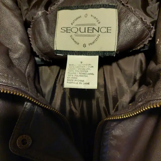 womens sequence leather winter coat Size 1864722634732546122