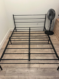 New Queen Metal Bed Frame with Slats - No Box Spring Required 