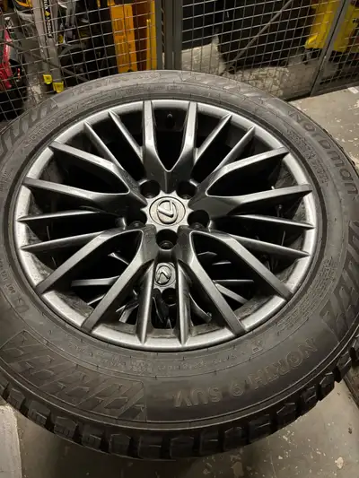 Mint condition set of 18” Lexus replica rims and winter tires - no damage, just dirty - took them of...