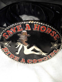 Save a horse ride a cowgirl belt