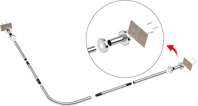 Curved Adjustable L-Shaped Shower Curtain Rod in Home Décor & Accents in Mississauga / Peel Region - Image 2