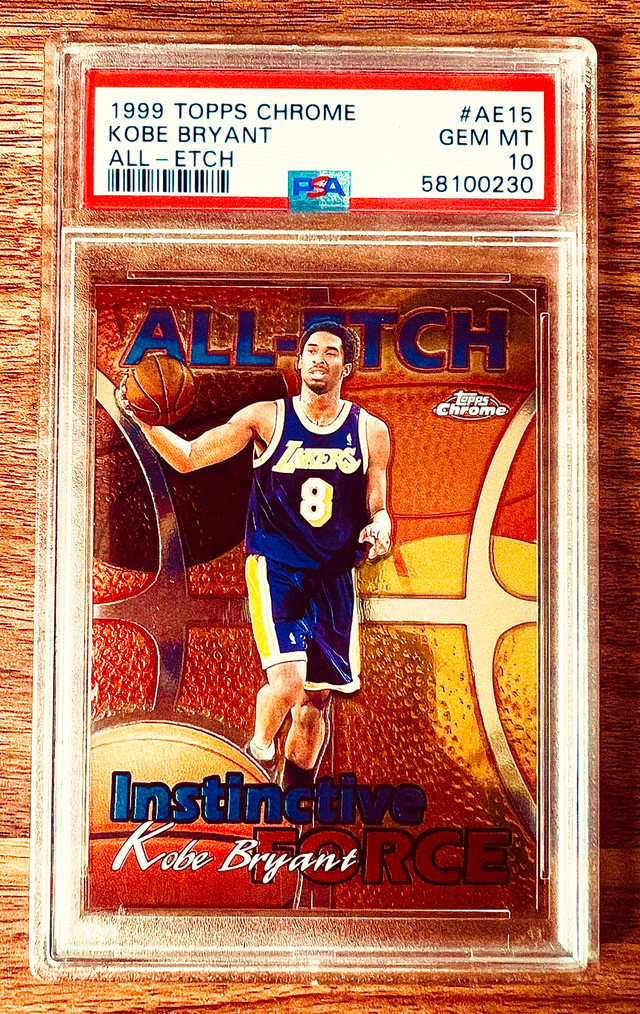 1999 Topps Chrome Kobe Bryant All-Etch Instinctive Force PSA 10