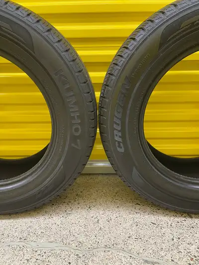 Pair. 235/65R17 104H Kumho Crugen Premium KL33. Made In USA FIRM $180: Two Used All Seasons Tires. F...