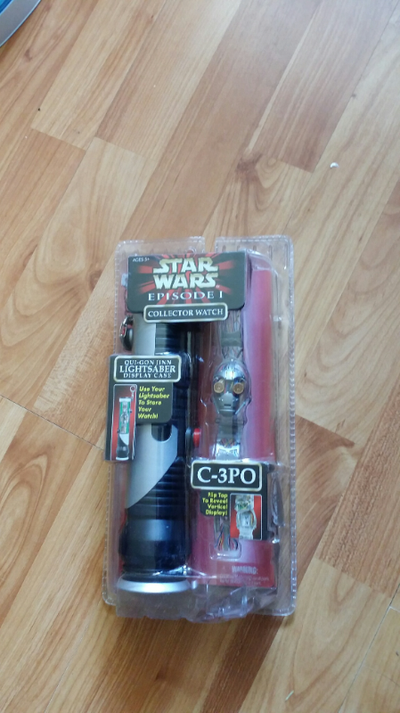 New Boxed C-3PO Collector Watch From Star Wars Episode 1.Lightsaber Display Case.I do not ship