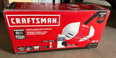 NEW 1 1/4 HP CRAFTSMAN Smart BELT GARAGE Door Opener. Camera etc, View more