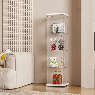 FANYUSHOW Glass Display Cabinet with Door and Lock, View more