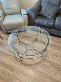 Glass top coffee and end table