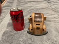 Miniature Wooden VW Beetle model with working parts $10