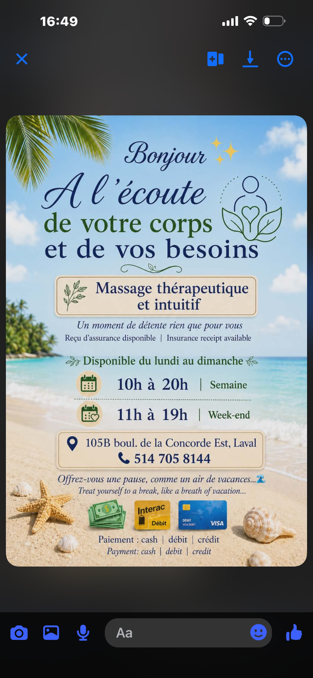 Therapeutic and Intuitive Massage in Laval and Ville Saint-Laurent