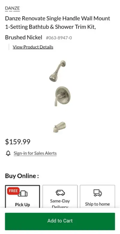 2 Brand New Danze Renovate Single Handle Wall Mount 1-Setting Bathtub & Shower Trim Kit. Retail $160...