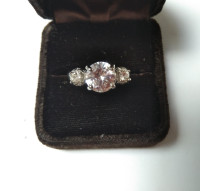 NEW, RING Faceted Solitaire Crystal Sz 7-8