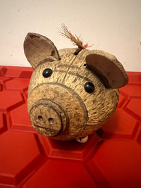 Handmade Coconut Piggy Bank from Bahamas