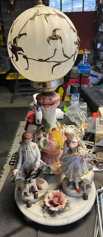 Porcelain figurine table lamp, View more