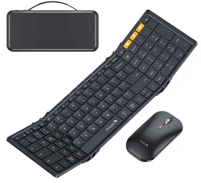 Foldable Keyboard and Mouse, True Full-Size Folding Wireless, View more