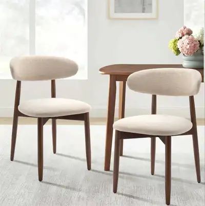 Upholstered Solid Wood Dining Chair Side Chair (Set of 2), View more