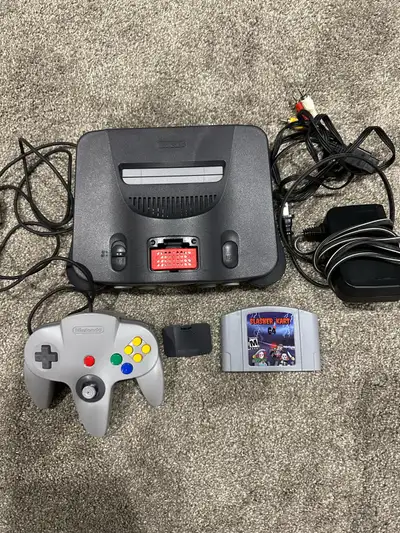 N64 console with expansion pak slasher kart 64, View more