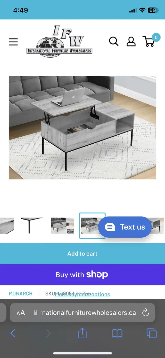 Monarch Coffee Table (grey) 64866532972419124