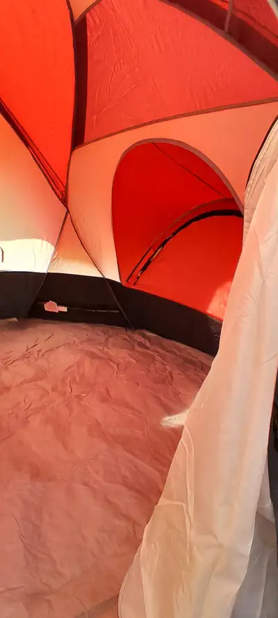 Used twice - The tent itself is in excellent condition. One section of one of the poles is split and...