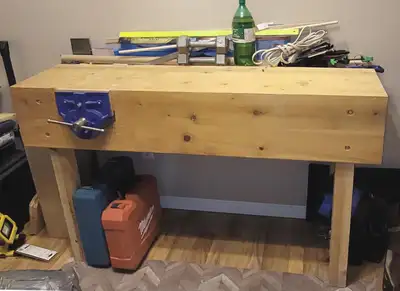Wood working bench with Yost 9 inch quick release vice, View more