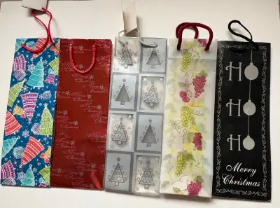 Set of Five Wine Gift Bags, View more