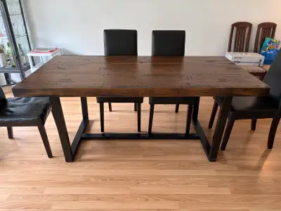 Rustic Wood Dining Table + 6 chairs, View more