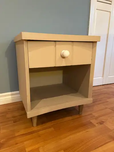 1-drawer bedside table. Could use a basket in the storage space beneath drawer, also. Always meant t...