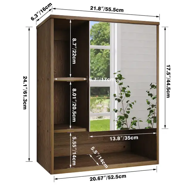 New SMIBUY Bathroom Cabinet Wall Mounted with Mirror in Home Décor & Accents in City of Toronto - Image 4