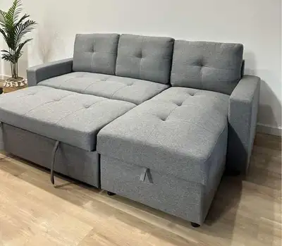 Pull Out Sectional Sofa Bed Storage Transformation Sleeper Sofa, View more