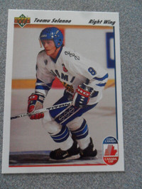 1991-92 UD NHL Card. #21 Teemu Selanne RC. $10. Group 53.