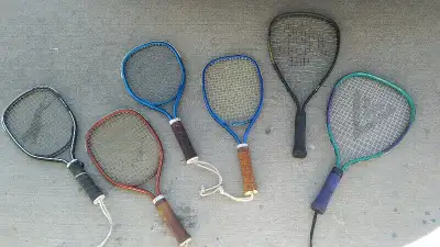 $20 each, or $25 with bag --- racket / racquet, Squash racket , Racquetball Racquet Wilson, Yonex, B...