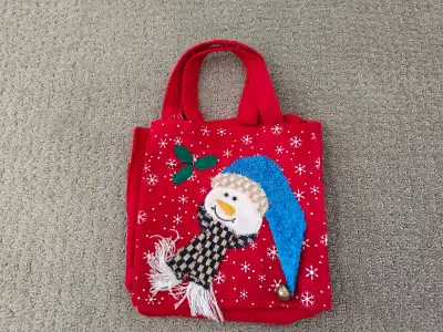 I am selling a Reusable Christmas Fabric Gift Bag - Stocking Stuffer Decoration in great condition....
