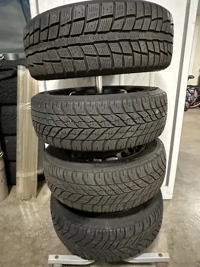 These tires and rims are in very good shape, the rims are 4-100 bolt patern of a Mazda 2. Tires are...