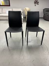 Real Leather Chairs (Set of 2)