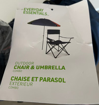 Outdoor chair with umbrella