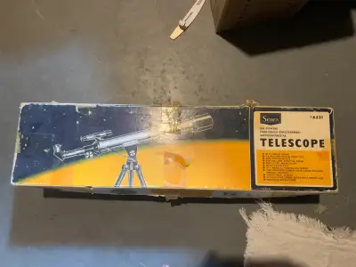 vintage sears astronomical  discoverer telescope 283 power, View more