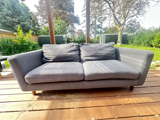 Modern Grey Fabric Love Seat