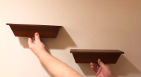 Wooden shelves