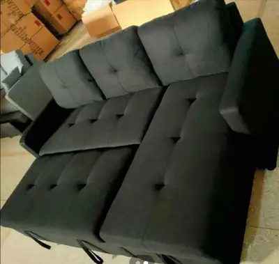 Convertible Pull out ectional Sofa Bed Comfortable L Shape Couch, View more