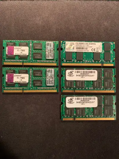 5 x 2GB SO-DIMM memory for laptops/IMACs, View more