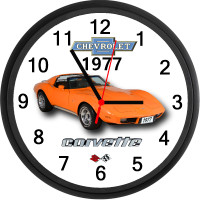 1977 Chevy Corvette (Corvette Orange) Custom Wall Clock