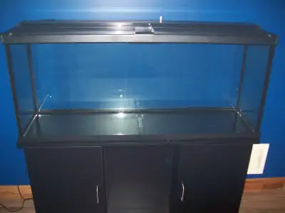 Fluval 55 gal LED light aquarium with black stand and more, View more