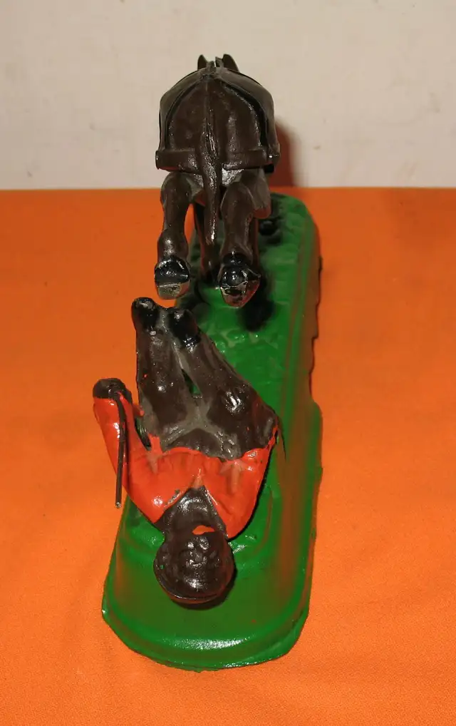 Vintage Kicking Horse - Mule Mechanical Cast Iron Coin Bank Rare in Arts & Collectibles in Edmonton - Image 9
