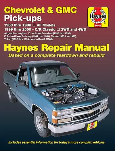 Covers Chevrolet and GMC full-size pickups Model years 1988 through 2000 Includes engine, transmissi...