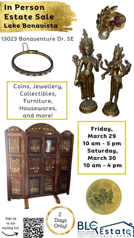 Estate Sale - 2 days only!!! March 29 and 30th! in Garage Sales in Calgary